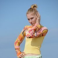 Bony and beautiful girl Mia Reese showing skin outdoors