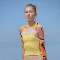 Bony and beautiful girl Mia Reese showing skin outdoors