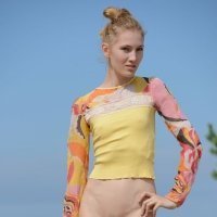 Bony and beautiful girl Mia Reese showing skin outdoors