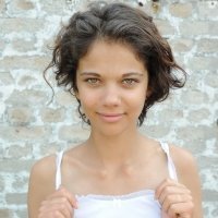 Slim adolescent like girl figure bare