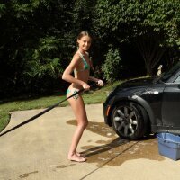 Slim Kacy Lane washing and peeing