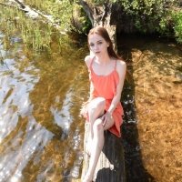 Flawless slim body of Lapa naked at the lake