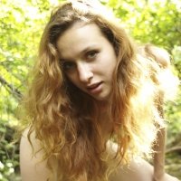 Skinny teen girl Lu Novia naked in the woods