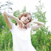 Cute slender redhead teen